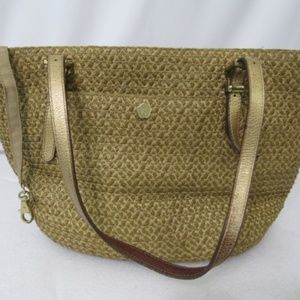 Eric Javits Straw Squishee Shoulder/Tote Brown Handbag